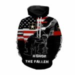 Honor The Fallen US Army Veteran Memorial Day Remembrance Military All Over Print Hoodie Front