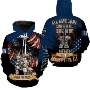 Honor The Fallen US Army Veteran Memorial Day Remembrance Soldier All Over Print Hoodie