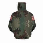 Honor The Fallen US Veteran Memorial Day Remembrance American Flag All Over Print Hoodie Back