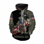 Honor The Fallen US Veteran Memorial Day Remembrance American Flag All Over Print Hoodie Front