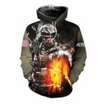 Honor the Fallen Veteran The Real Hero Not Have Name On The Back All Over Print Hoodie Front