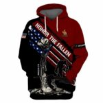 Honor The Fallen Veteran US Veteran Proud Patriotic Military All Over Print Hoodie Front