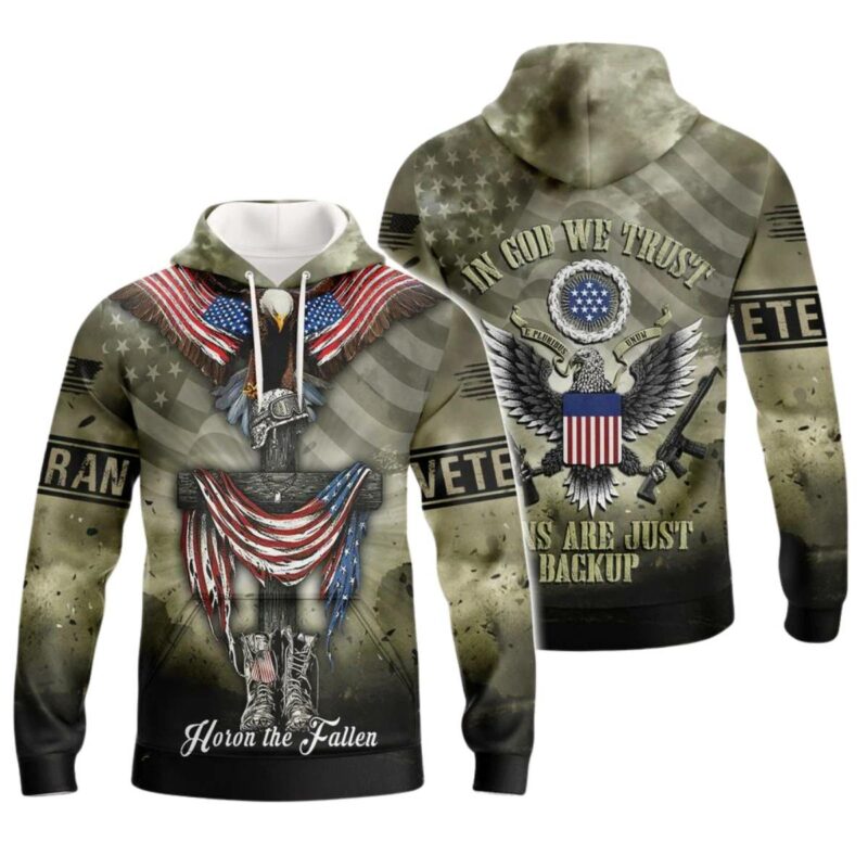 Honor The Land Of The Free Independence Day All Over Print Hoodie