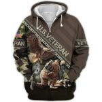 Honoring Our Heroes Armed Forces Camo Pattern All Over Print Hoodie Front 1