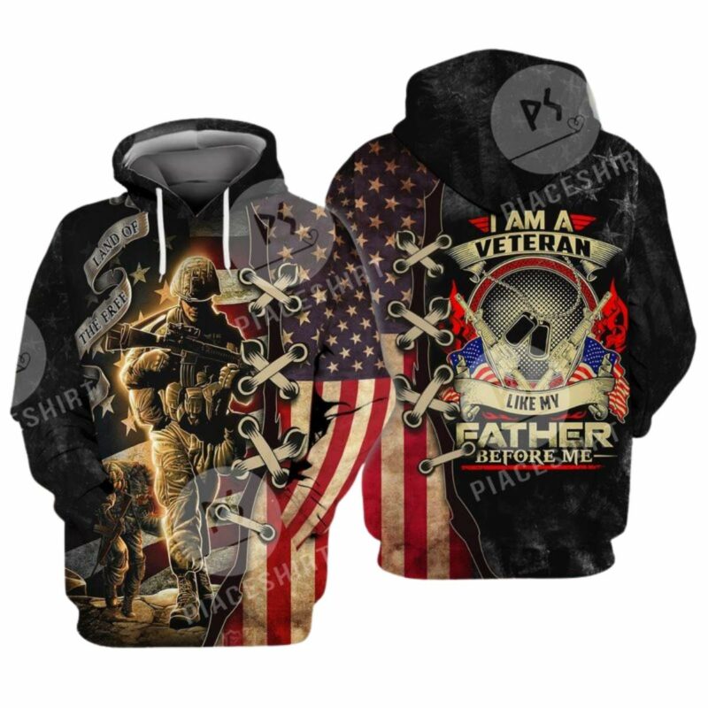 I Am Veteran Like My Father Before Me Us Army All Over Print Hoodie