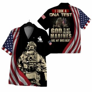 I Took A DNA Test God Is My Father Marines Are My Brothers Proud Military Dad Hawaiian Shirt