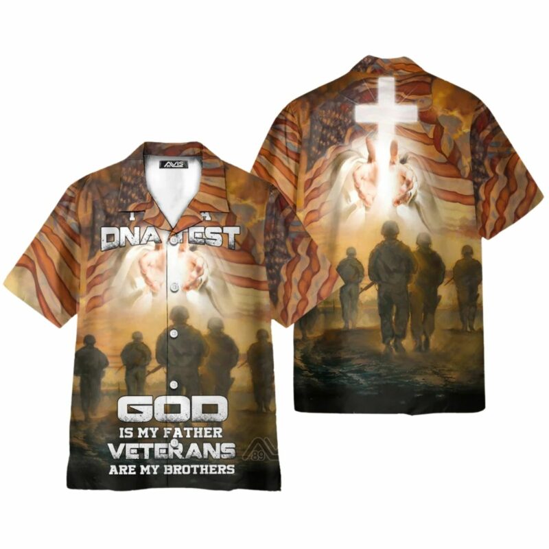 I Took A Dna Test God Is My Father Veterans Gift For Dad Hawaiian Shirt