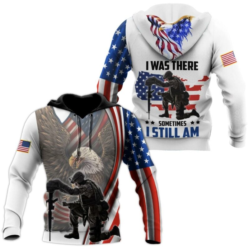 I Was There Somtimes I Still I Am Eagle Flag All Over Print Hoodie