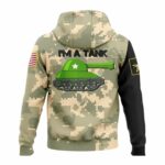 I'm A Tank With Cartoon Usa Army Tank Camo Pattern All Over Print Hoodie Back