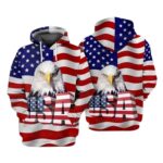 Independence Day American Flag Eagle All Over Print Hoodie