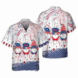 Independence Day Gnome Funny Hawaiian Shirt