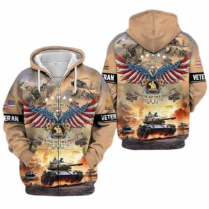 Land Of The Free Armed Force Day American Eagle All Over Print Hoodie