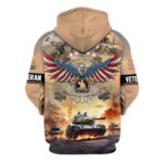 Land Of The Free Armed Force Day American Eagle All Over Print Hoodie Back