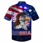 Lasfour Blue Merican With Eagle, Independence Day Hawaiian Shirt Back