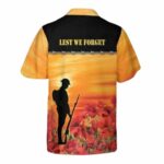 Lest We Forget Proud Veteran Hawaiian Shirt Back