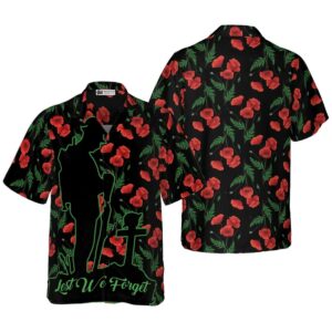 Lest We Forget Veterans Day Floral Pattern Hawaiian Shirt