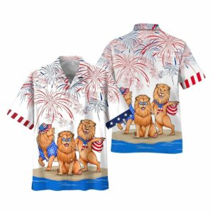 Lion Independence's Day Funny Hawaiian Shirt