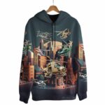 Love Airplane Aircraft All Over Print Hoodie Front 1