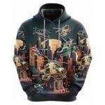 Love Airplane Aircraft All Over Print Hoodie Front