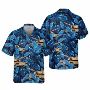 M1 Abrams Tank Floral Pattern Hawaiian Shirt