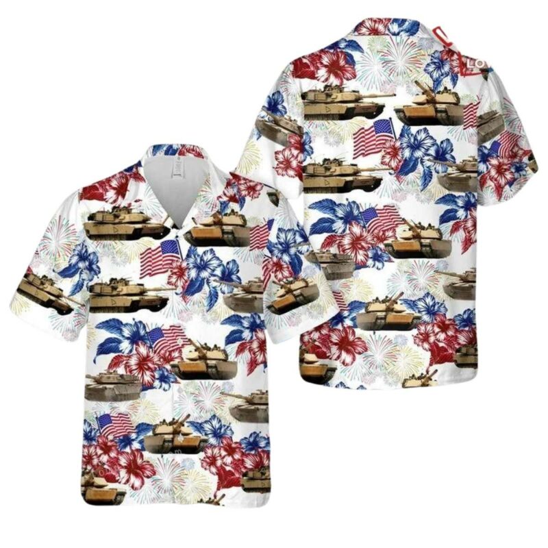 M1A1 Abrams Tank 4Th Of July Hawaiian Shirt