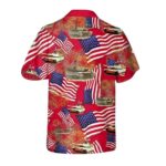 M1a1 Abrams Tank 4th Of July Red Pattern Hawaiian Shirt Back