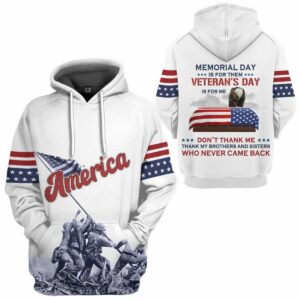 Memorable Day Is For Them, Veteran;s Day Is For Me White Pattern All Over Print Hoodie