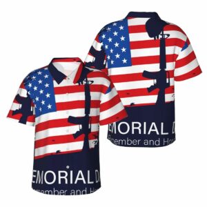 Memorial Day Honoring Heroes Flag Patter Hawaiian Shirt