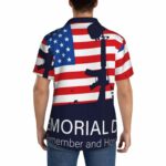 Memorial Day Honoring Heroes Flag Patter Hawaiian Shirt Back 1