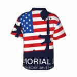 Memorial Day Honoring Heroes Flag Patter Hawaiian Shirt Back