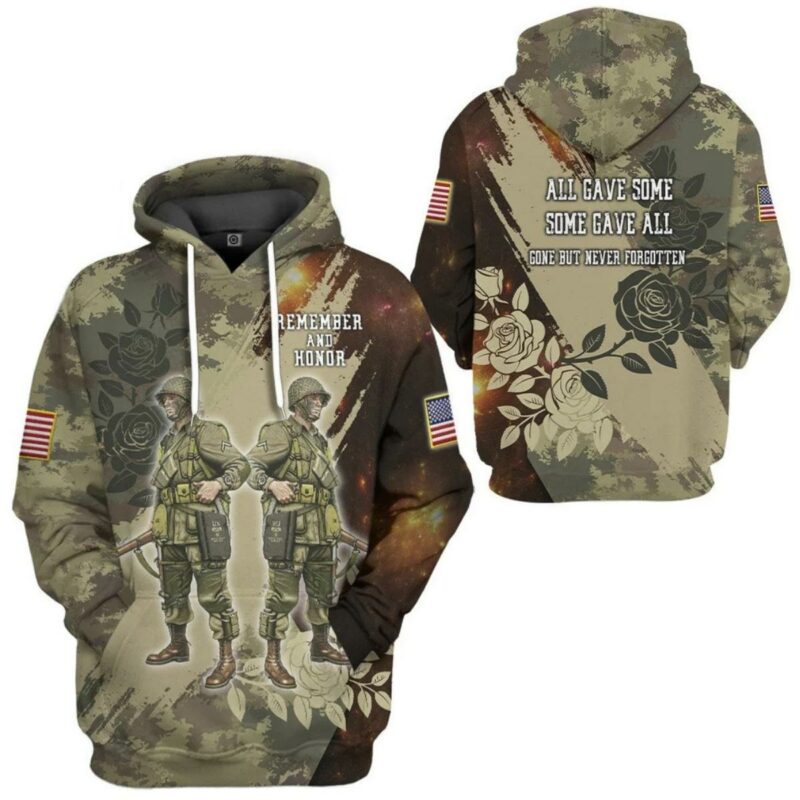 Memorial Day Remember And Honor The Heroes All Gave Some Some Gave All Gone But Never Forgotten All Over Print Hoodie