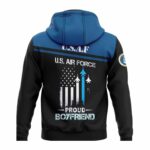 Military Family Proud Boyfriend US Air Force Black And Blue Pattern All Over Print Hoodie Back