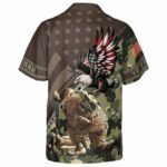 Military Pride Eagle American Flag Camo Pattern Hawaiian Shirt Back