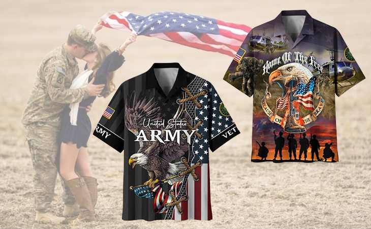 Military wife husbandhawaiian shirt image