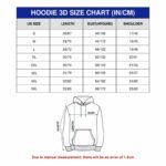 Militivin hoodie 3d size chart image