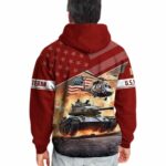 Multiple US Military Services Armed Forces Red Pattern All Over Print Hoodie Back 1