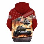 Multiple US Military Services Armed Forces Red Pattern All Over Print Hoodie Back