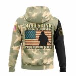 My Husband Has Your Back Proud Army Wife Camo Pattern All Over Print Hoodie Back