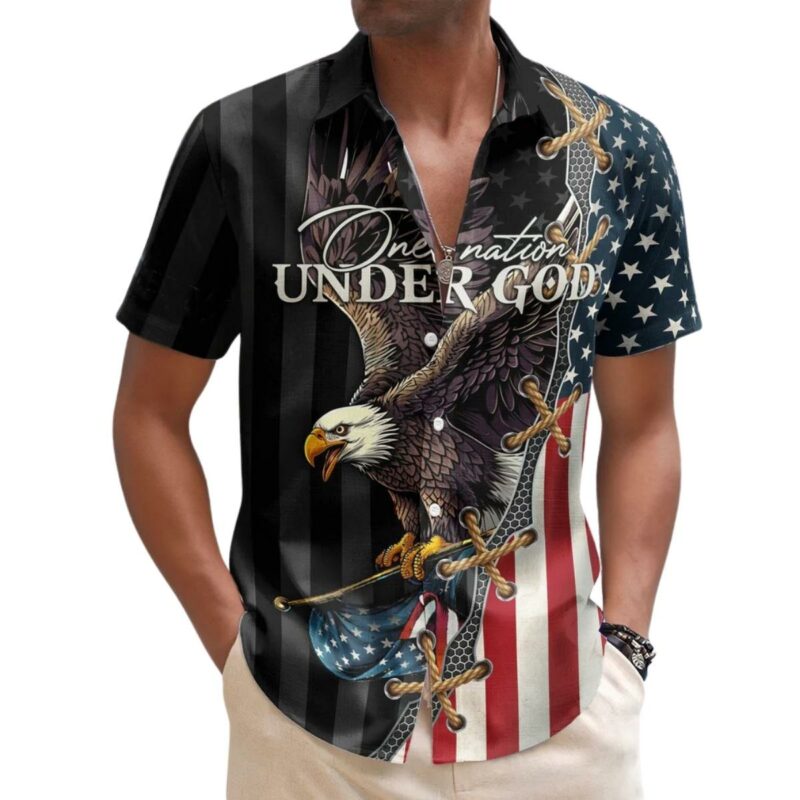 One Nation Under God Jesus Christian 4 Of July Hawaiian Shirt