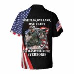 One Nation Under God One Flag One Land One Dad Hawaiian Shirt Back