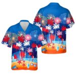 Palm Trees Fireworks, 4th Of July Independence Hawaiian Shirt