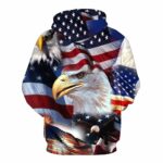 Patriot Eagle American Flag Independence Day All Over Print Hoodie Back