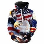 Patriot Eagle American Flag Independence Day All Over Print Hoodie Front