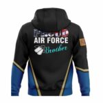 Proud Air Force Brother With American Flag Veteran Air Force Skull All Over Print Hoodie Back