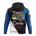 Proud Air Force Cousin Pride Military Family All Over Print Hoodie Back