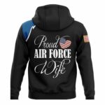 Proud Air Force Wife Eagle Flag Heart All Over Print Hoodie Back