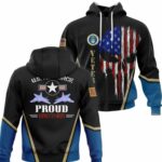 Proud Brother Of A Air Force Veteran American Military Flag Skull All Over Print Hoodie