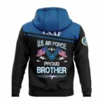 Proud Brother US Air Force Stars Air Force Family All Over Print Hoodie Back