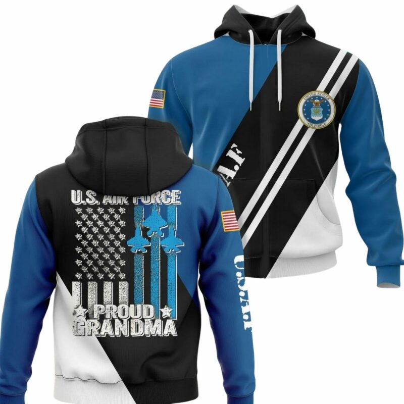 Proud Grandma Us Air Force Flag All Over Print Hoodie