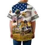 Proud Helicopter Veteran Flag Eagle Hawaiian Shirt Back